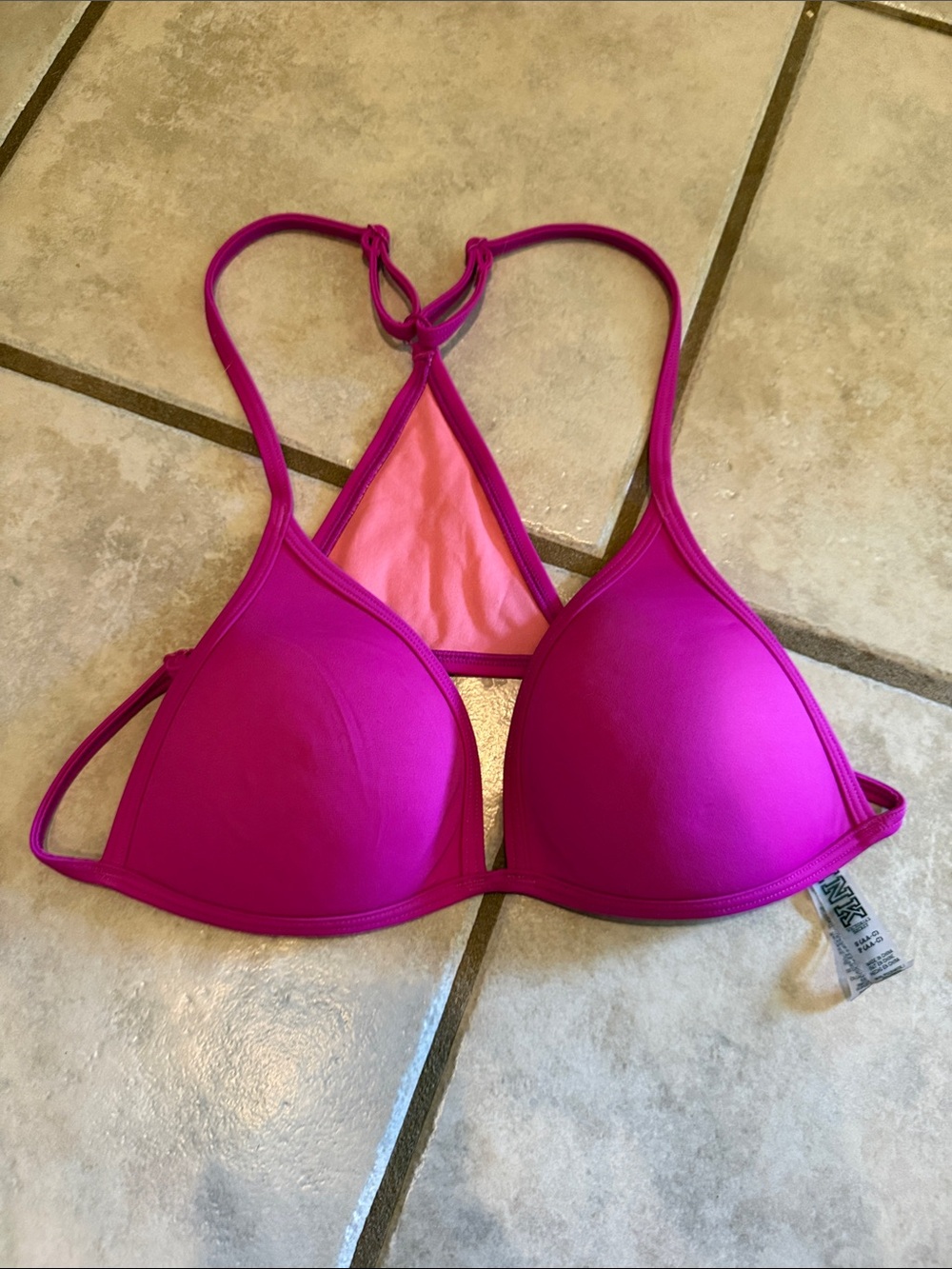 PINK Victoria's Secret Magenta Racerback Padded Bra